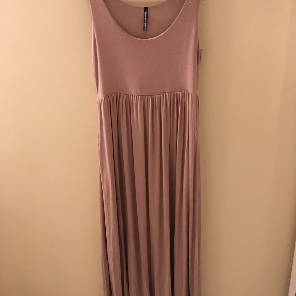 Tan long maxi dress. Size Medium.